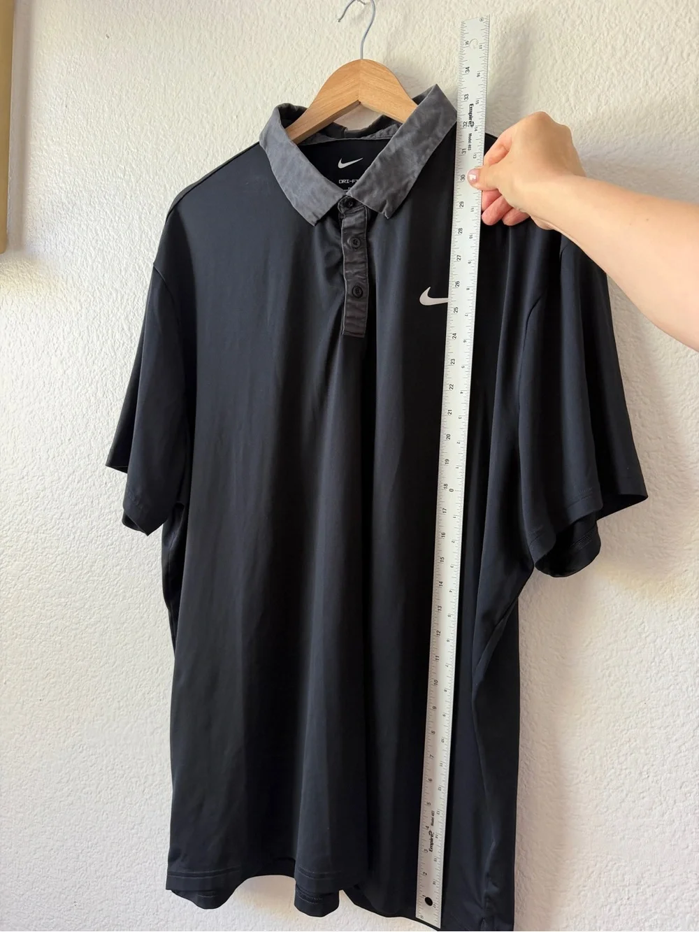 Nike Dri-FIT Black Performance Golf Polo Shirt Men’s XXL Athletic Short Sleeve